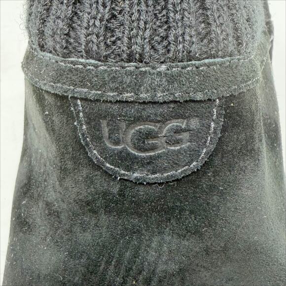 UGG Australia Gael Wedge Mule Clog Shoes size 8 Black Suede - Picture 13 of 16